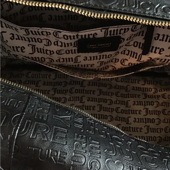 NEW Juicy Couture Black Liquorice Wordplay Overnighter with mini coin/card purse